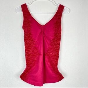 ZELLA Red/Pink Cinched Tank Top With Built In Bra Small